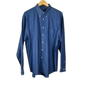 Eddie Bauer Wrinkle Resistant Blue Button Down Shirt Mens Size Large